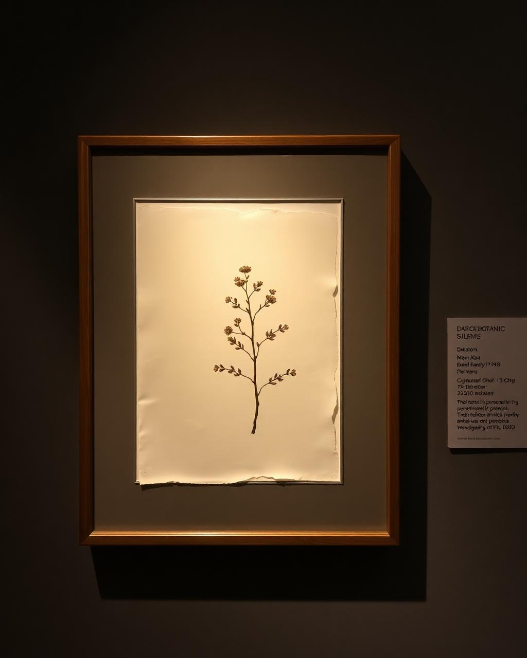Archival Botanic VII — Pressed botanical & sepia ink on aged ivory paper